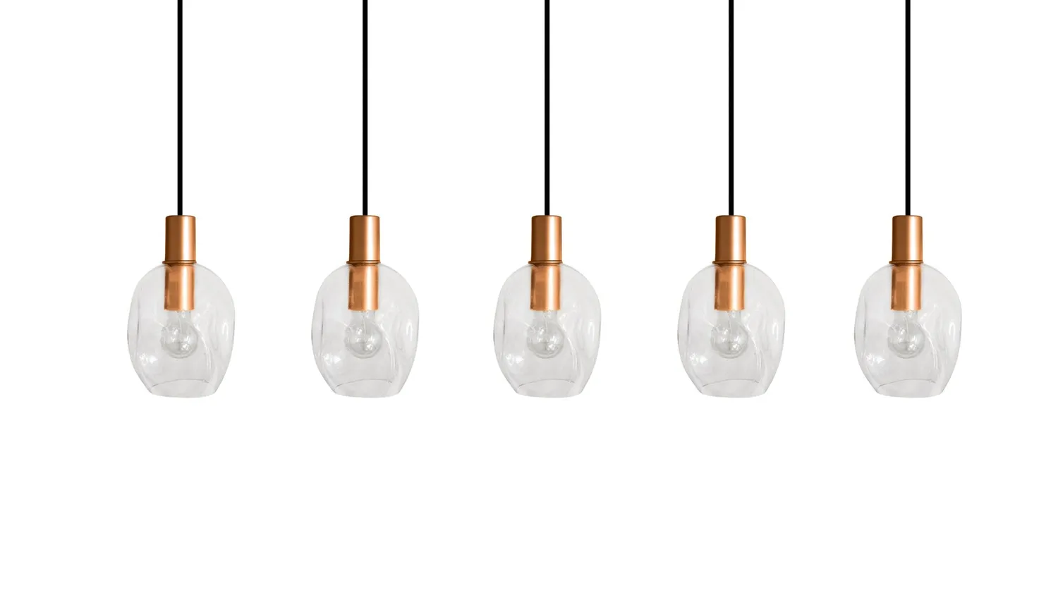Tosel Vingolf Lampadario Rame Vetro 5 Luci E27