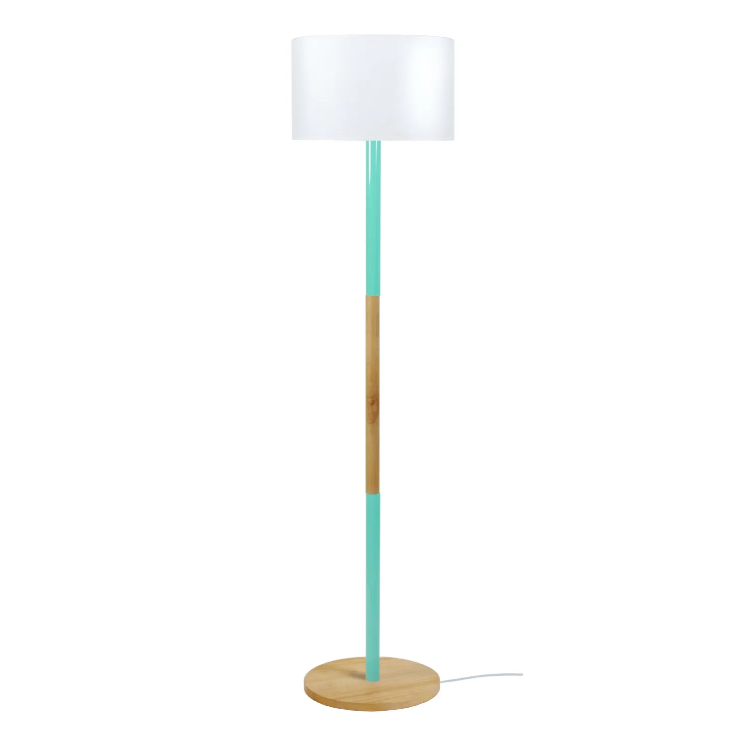 Tosel Tandem1B piantana bianco e legno naturale 35x155 cm