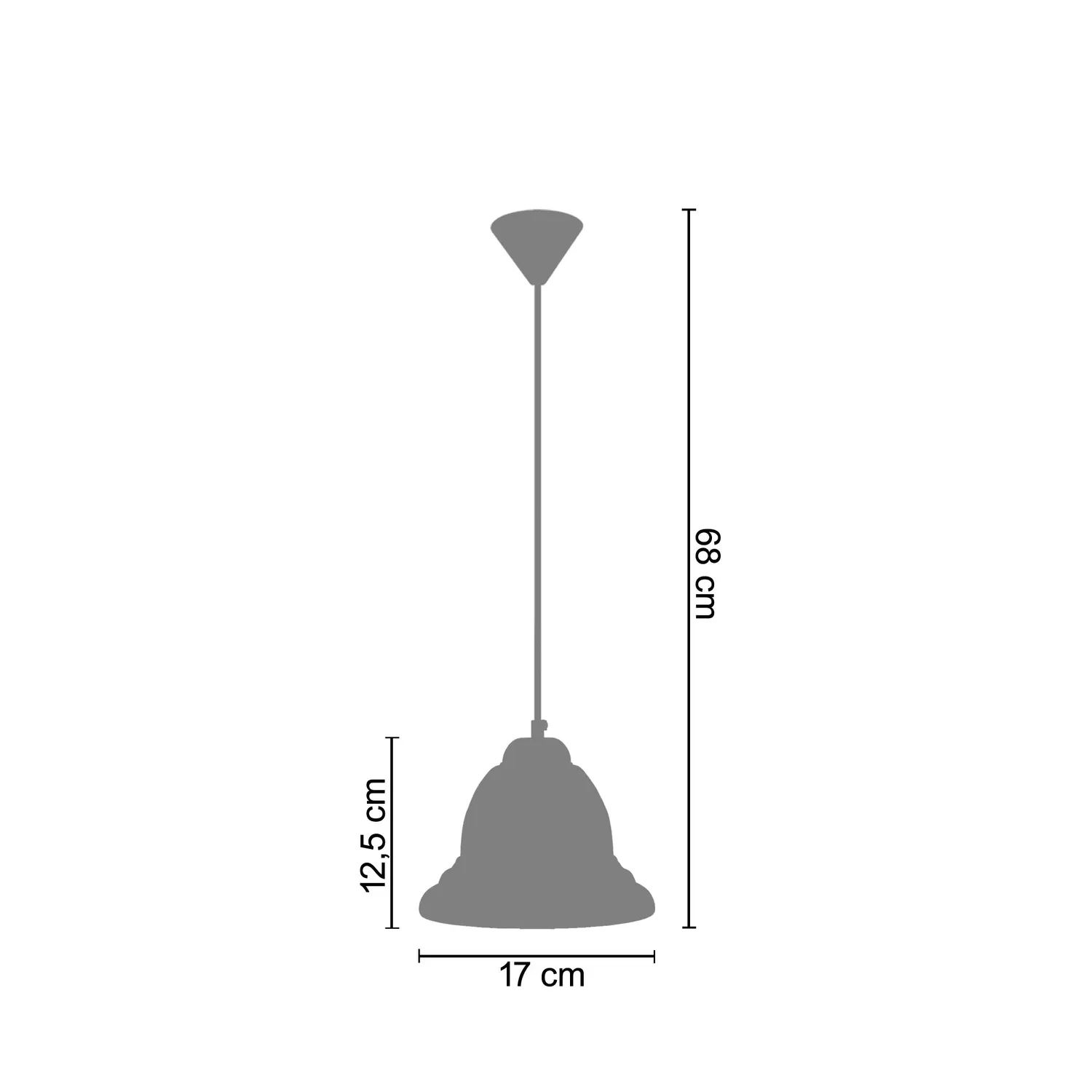Tosel Classic sospensione vetro campana satinata 17x100cm