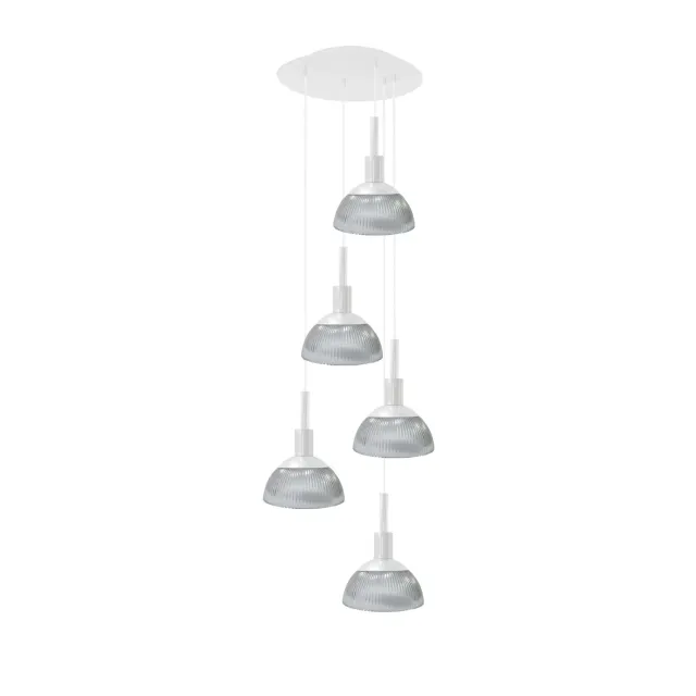 Tosel Copenhaga Lampadario 40x100 cm Bianco 5 Luci