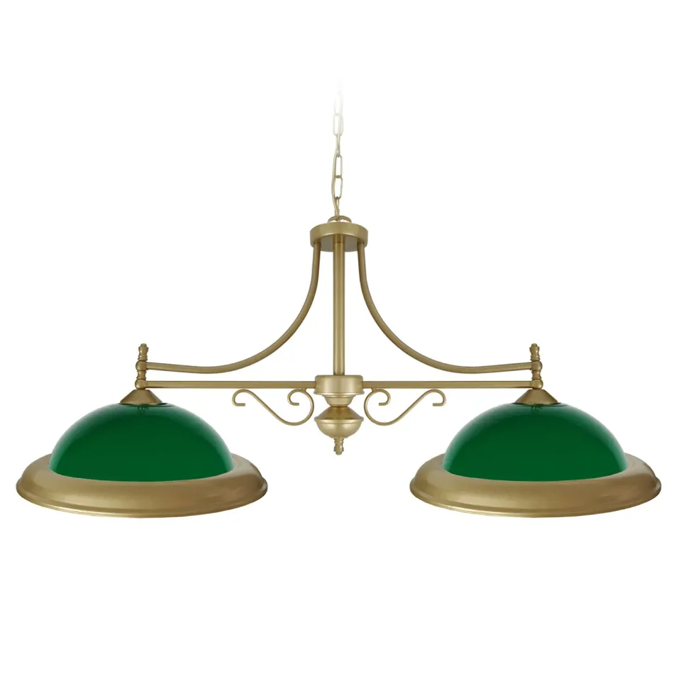 Tosel Billard Lampadario Oro e Verde 100 cm 2xE27