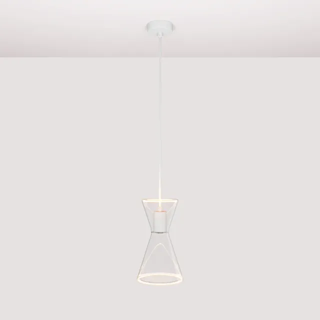 Creative Cables Ghost Doppio Cono sospensione bianco opaco con lampadina