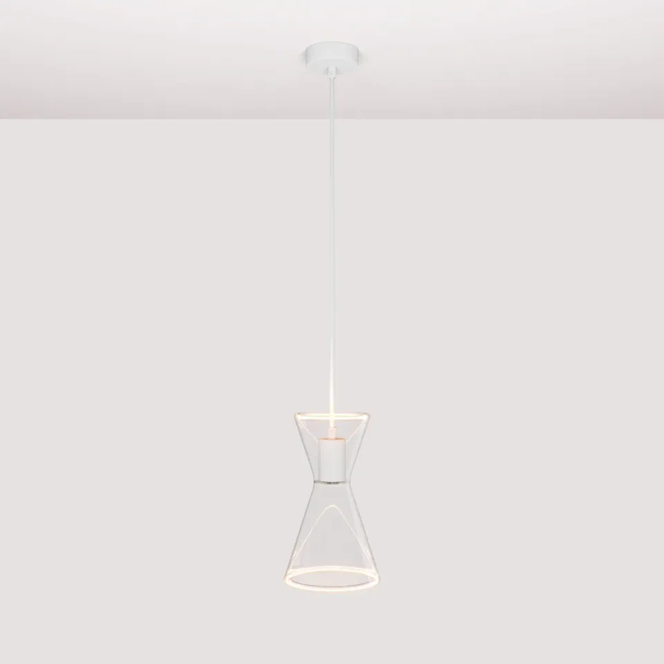 Creative Cables Ghost Doppio Cono sospensione bianco opaco con lampadina