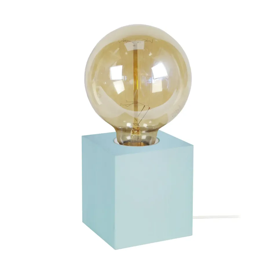 Tosel Bois Cube mini lampada da tavolo naturale 21 cm legno