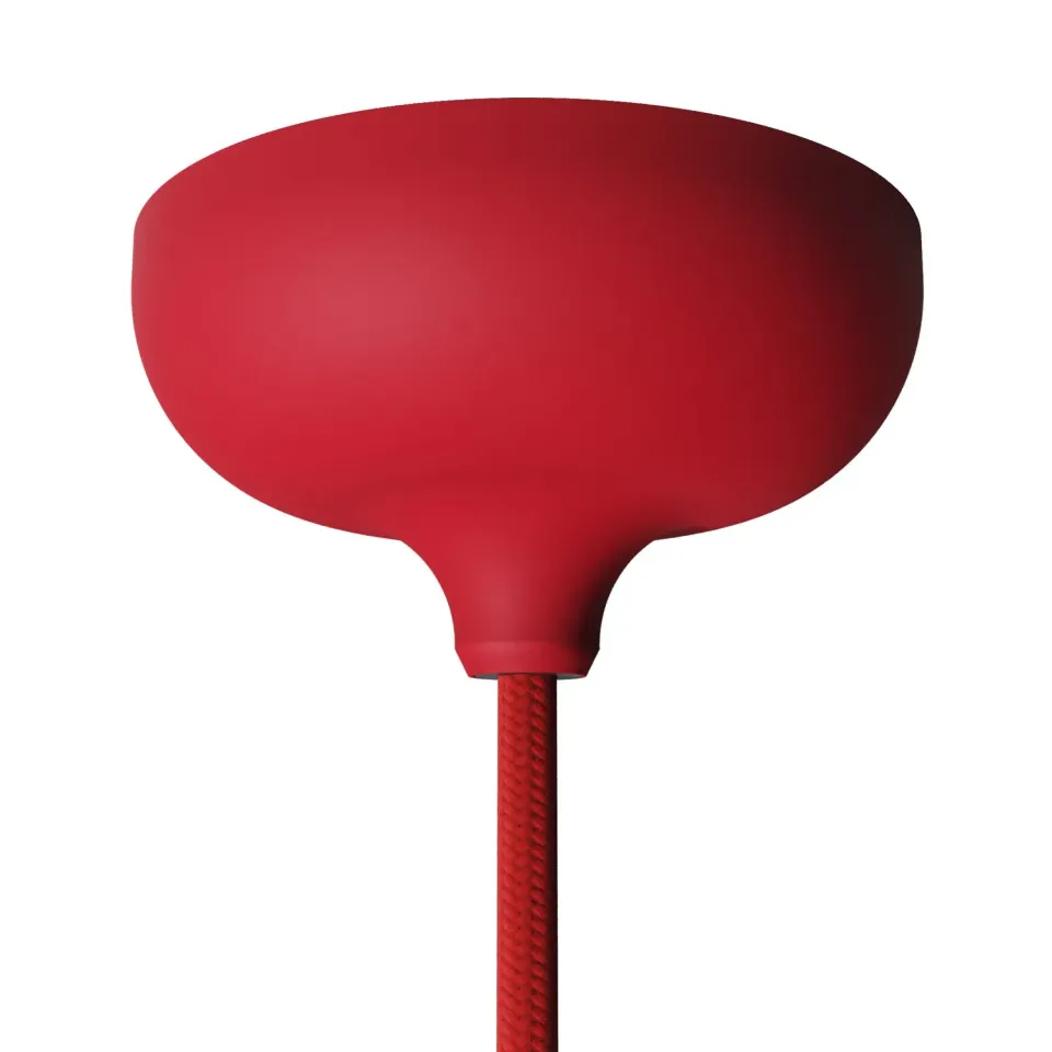 Creative Cables rosone silicone rosso soffitto foro centrale 88 mm