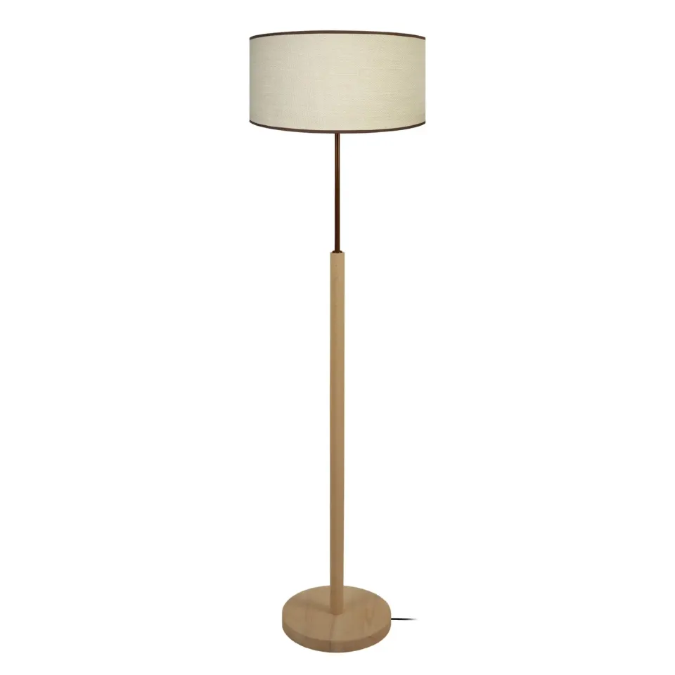 Tosel Chennai piantana legno 40x158cm naturale crema tessuto