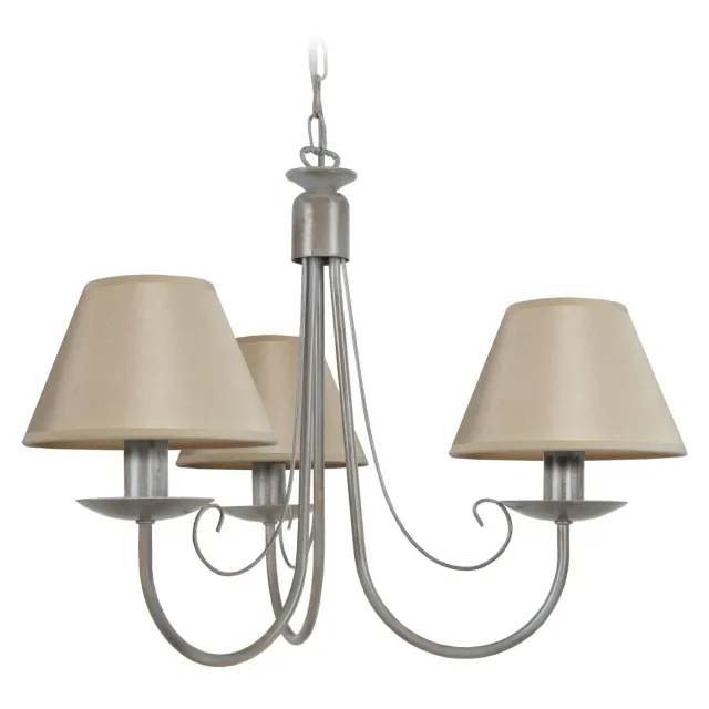 Tosel Côte d'Ivoire lampadario 52 cm grigio tessuto 3xE14
