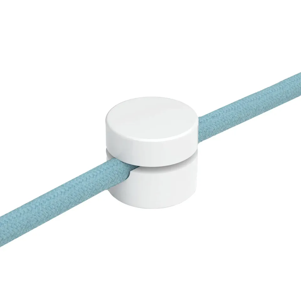 Creative Cables fermacavo parete bianco 2 pezzi cavo tessuto