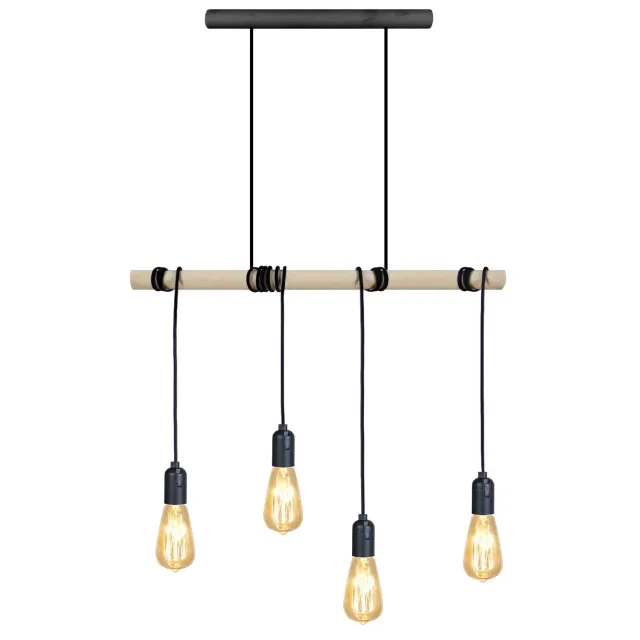 Tosel Brooklyn lampadario a barra naturale 4 luci E27
