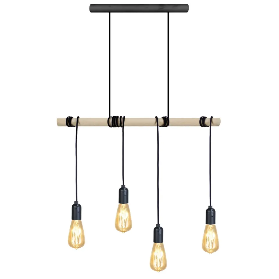 Tosel Brooklyn lampadario a barra naturale 4 luci E27