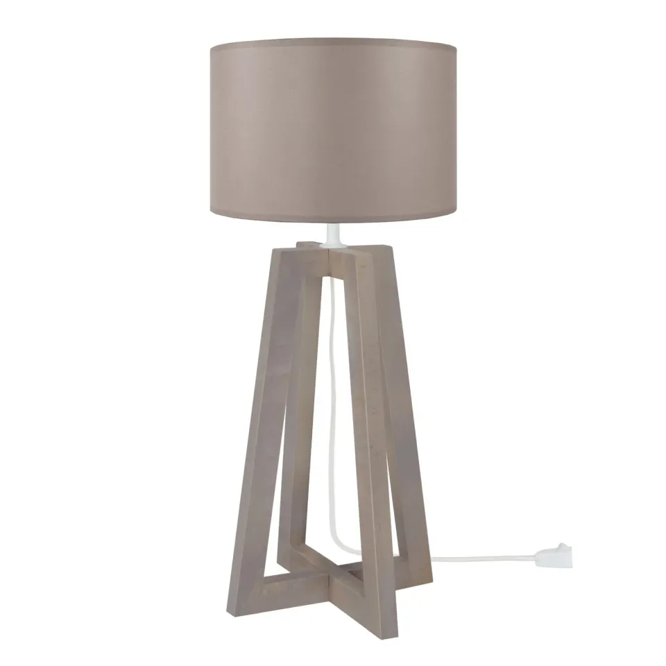 Tosel Lot Lampada da Tavolo Legno Naturale 25x50cm