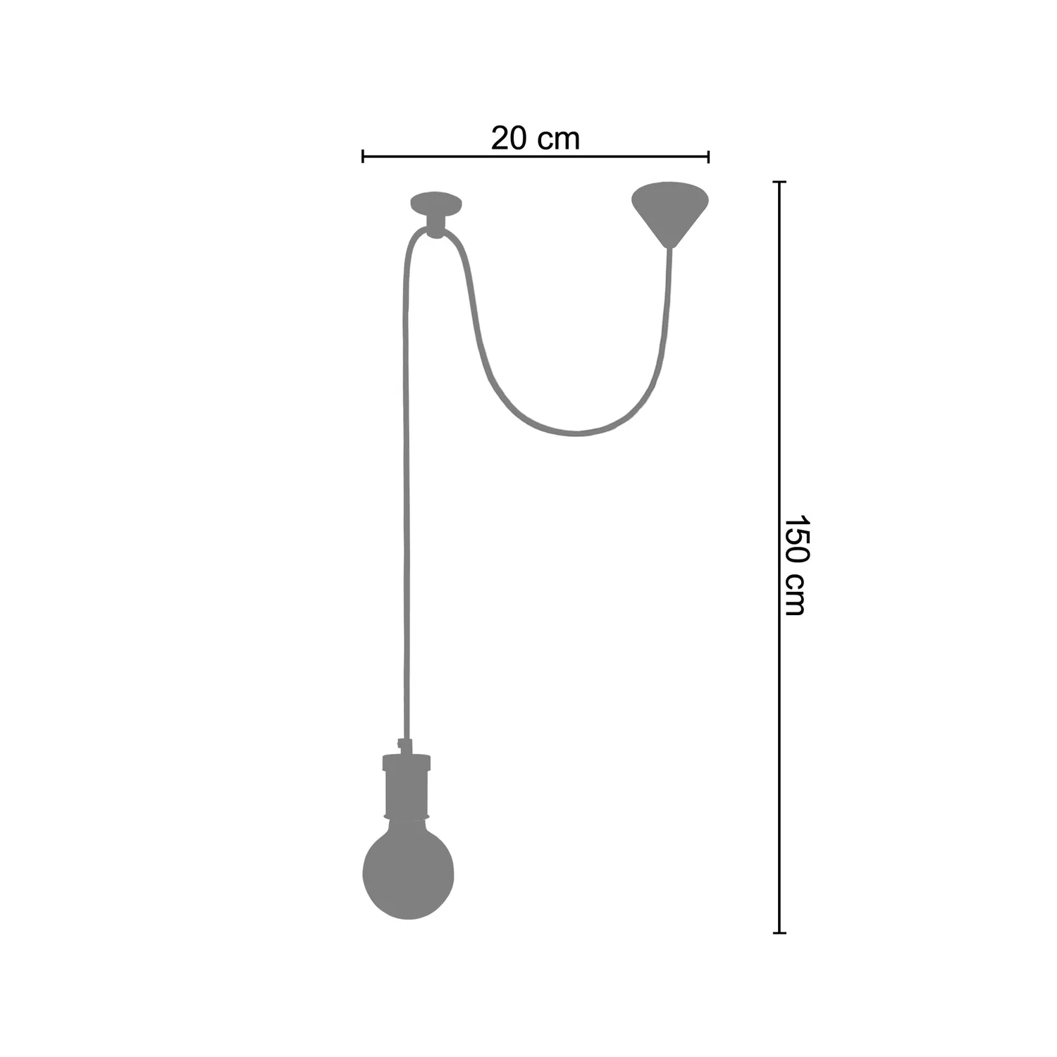 Tosel Krake lampada a sospensione nero bronzo 20x150 cm E27