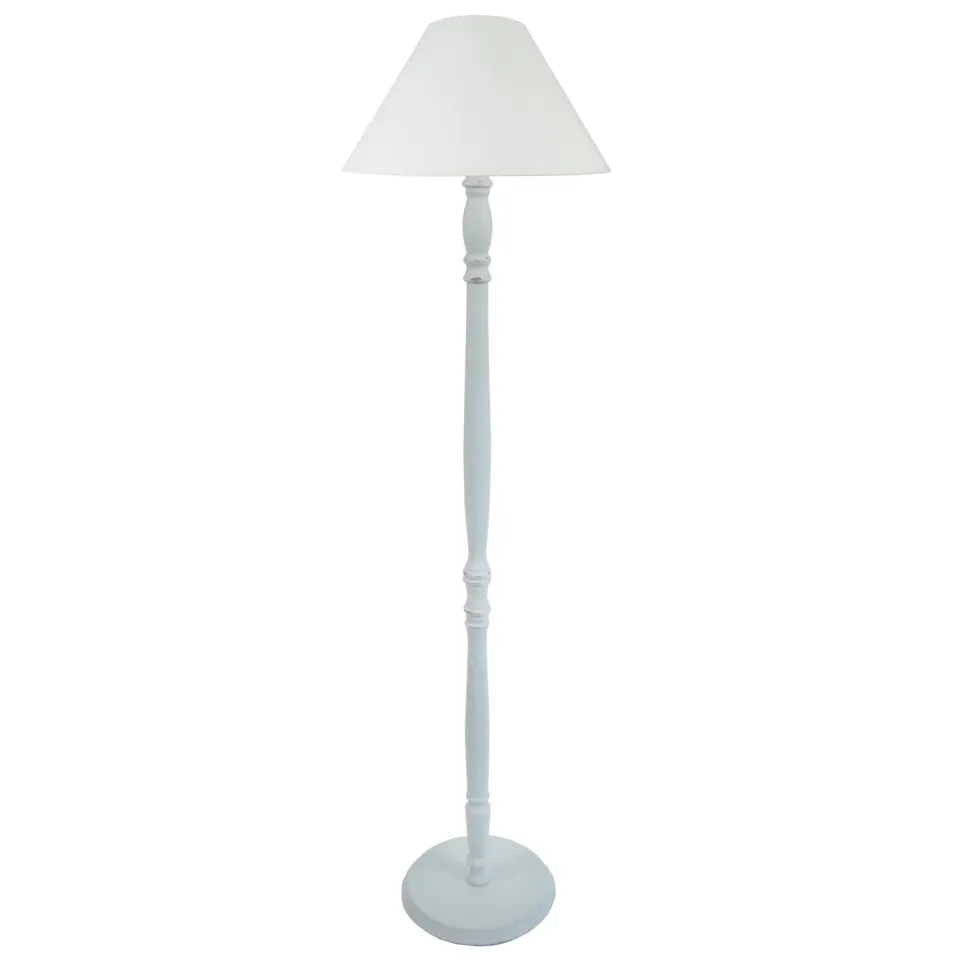 Tosel Menton piantana colonna legno bianca 150 cm E27