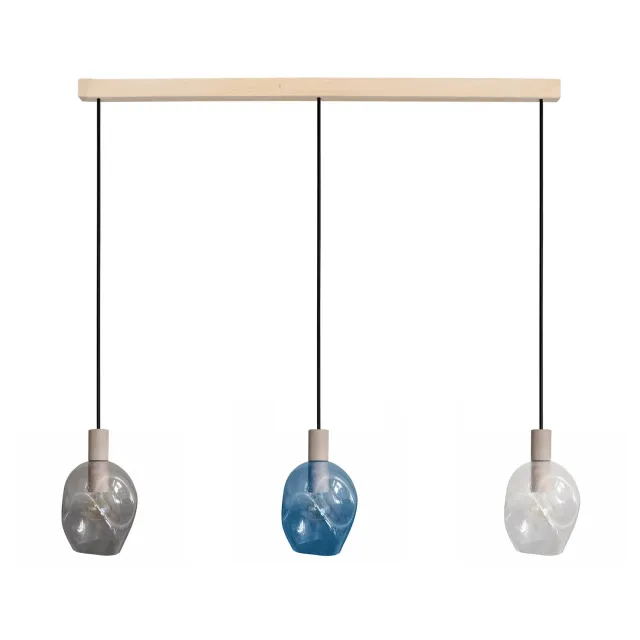 Tosel Vingolf Lampadario Barra 70cm Legno Trasparente