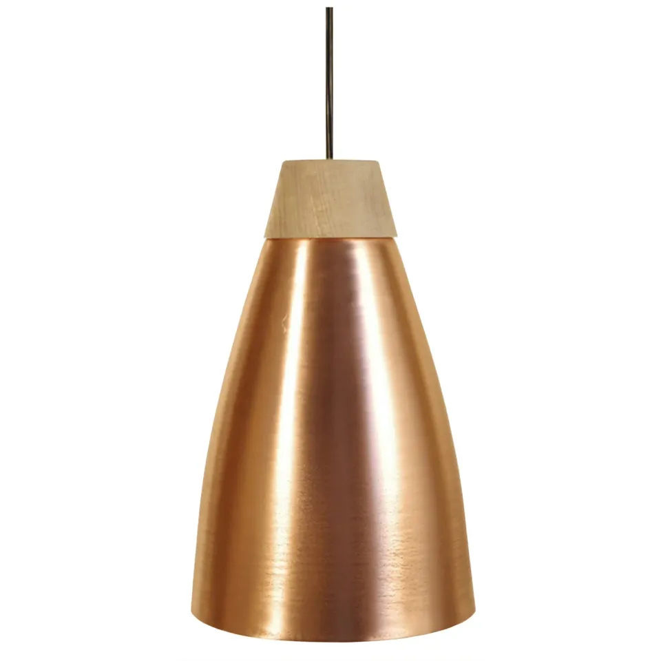 Tosel Larsen sospensione rame legno conica
