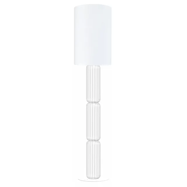 Tosel Lisburne piantana colonna tessuto bianca 30x155cm E27