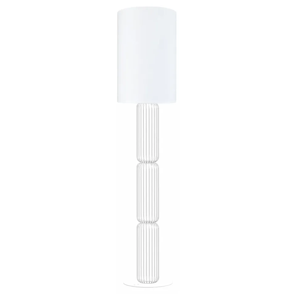 Tosel Lisburne piantana colonna tessuto bianca 30x155cm E27