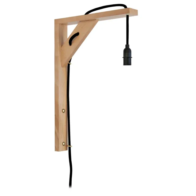 Tosel Équerre applique legno naturale 30 cm E14