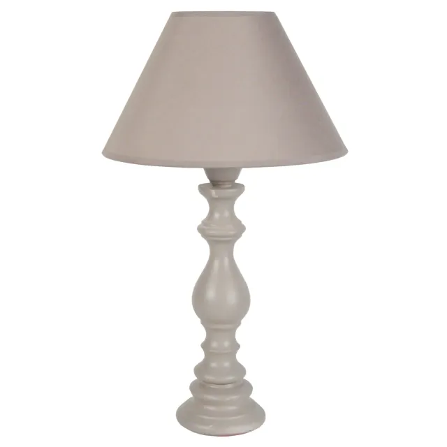 Tosel Bagnolet lampada tavolo colonna legno bianca