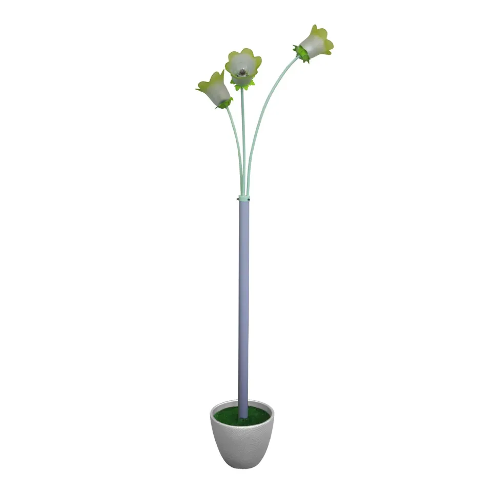 Tosel Fiore Piantana Albero Ceramica Vetro Rosso 45x164 cm E14