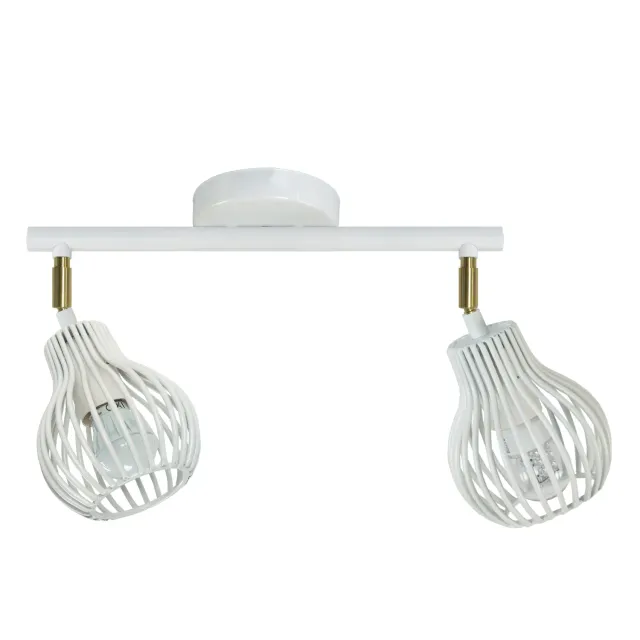 Tosel Rugby spot 2 luci 24x20 cm bianco avorio metallo