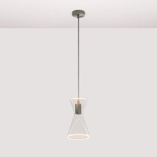 Creative Cables Ghost Doppio Cono sospensione titanio con lampadina