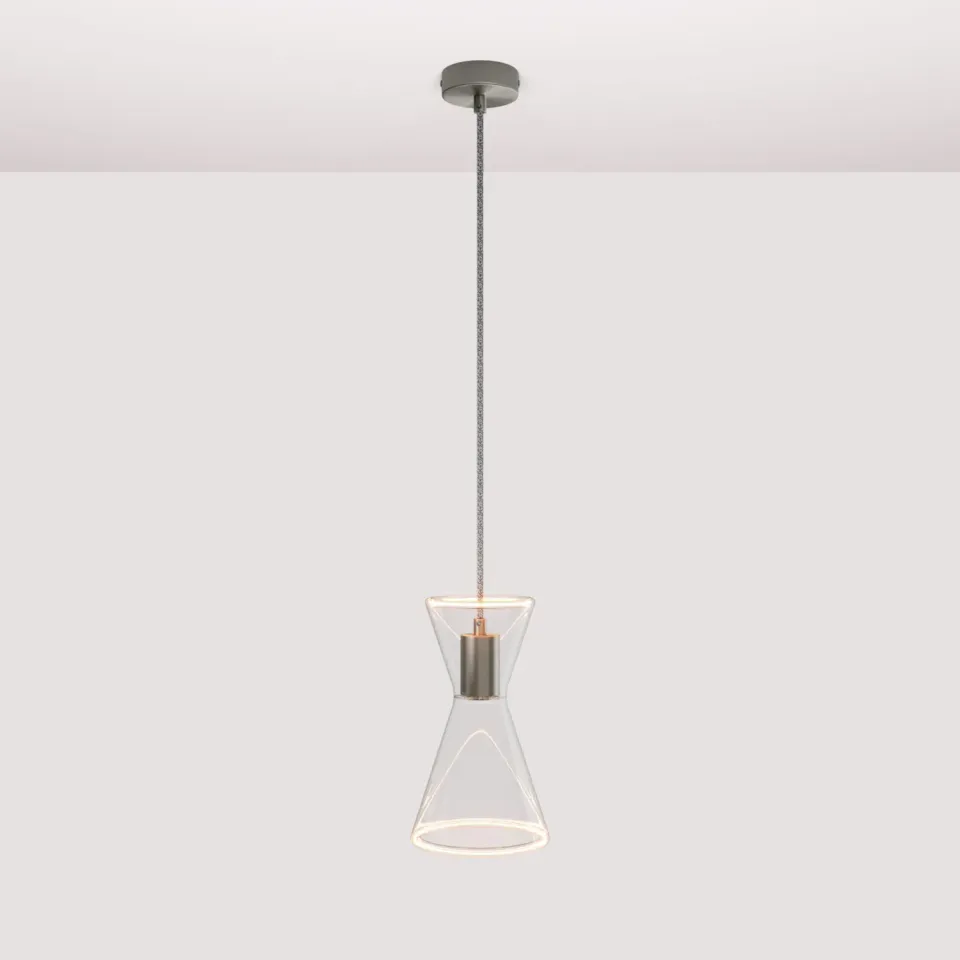 Creative Cables Ghost Doppio Cono sospensione titanio con lampadina