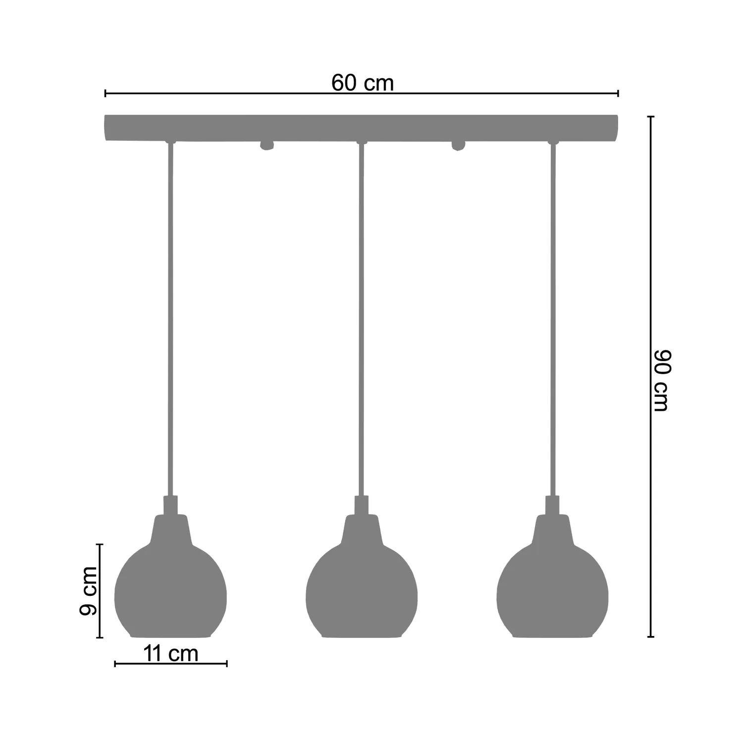 Tosel ACTUELLE lampadario alluminio 70x90 cm vetro G9