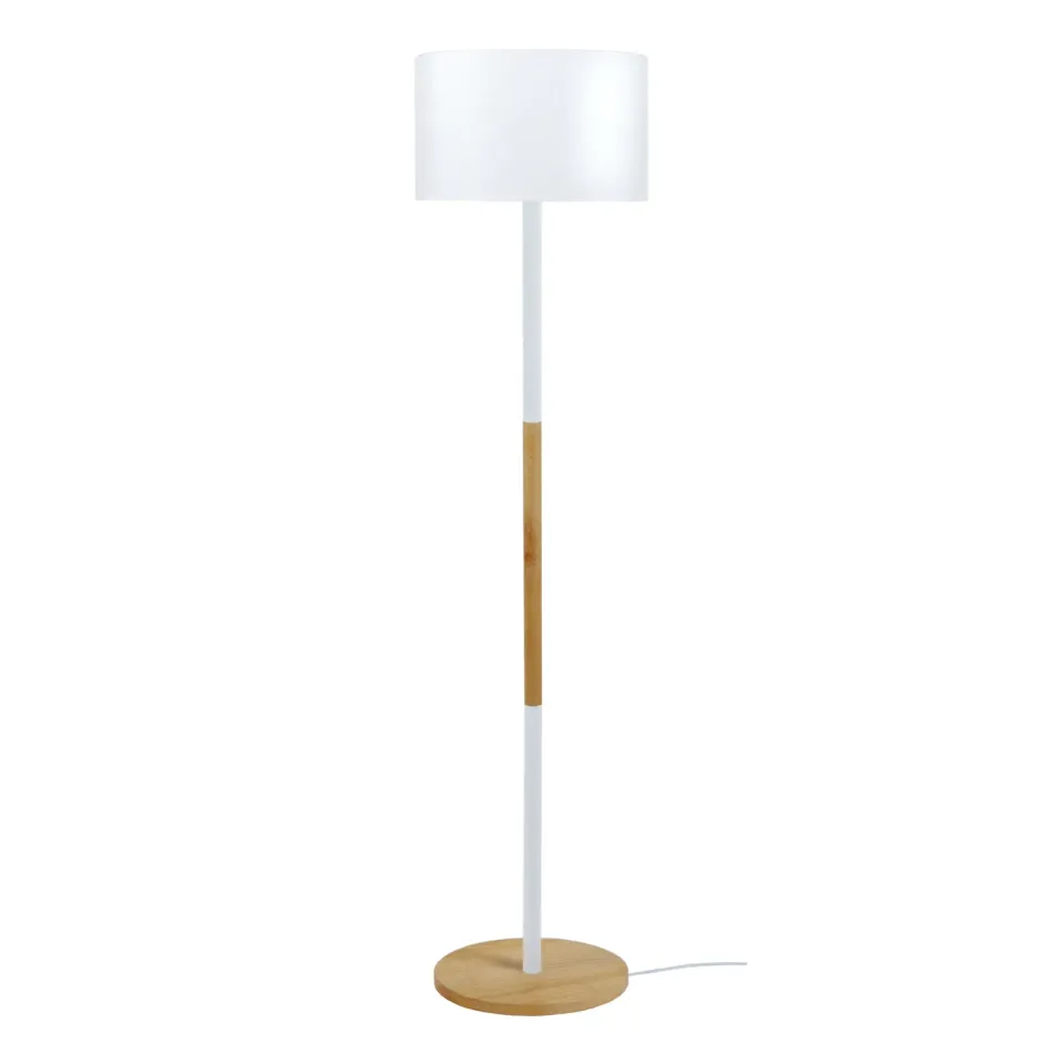 Tosel Tandem1B piantana bianco e legno naturale 35x155 cm