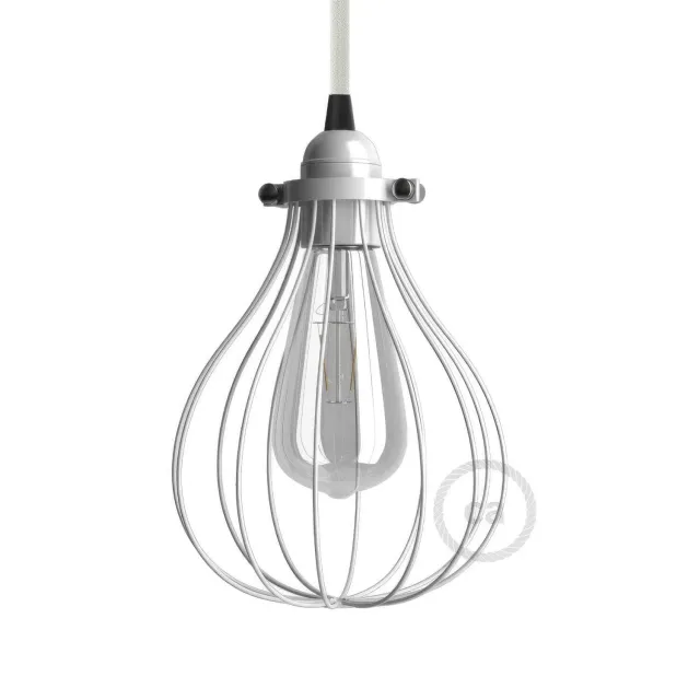 Creative Cables Drop Paralume Gabbia Bianco 15x21 cm E27