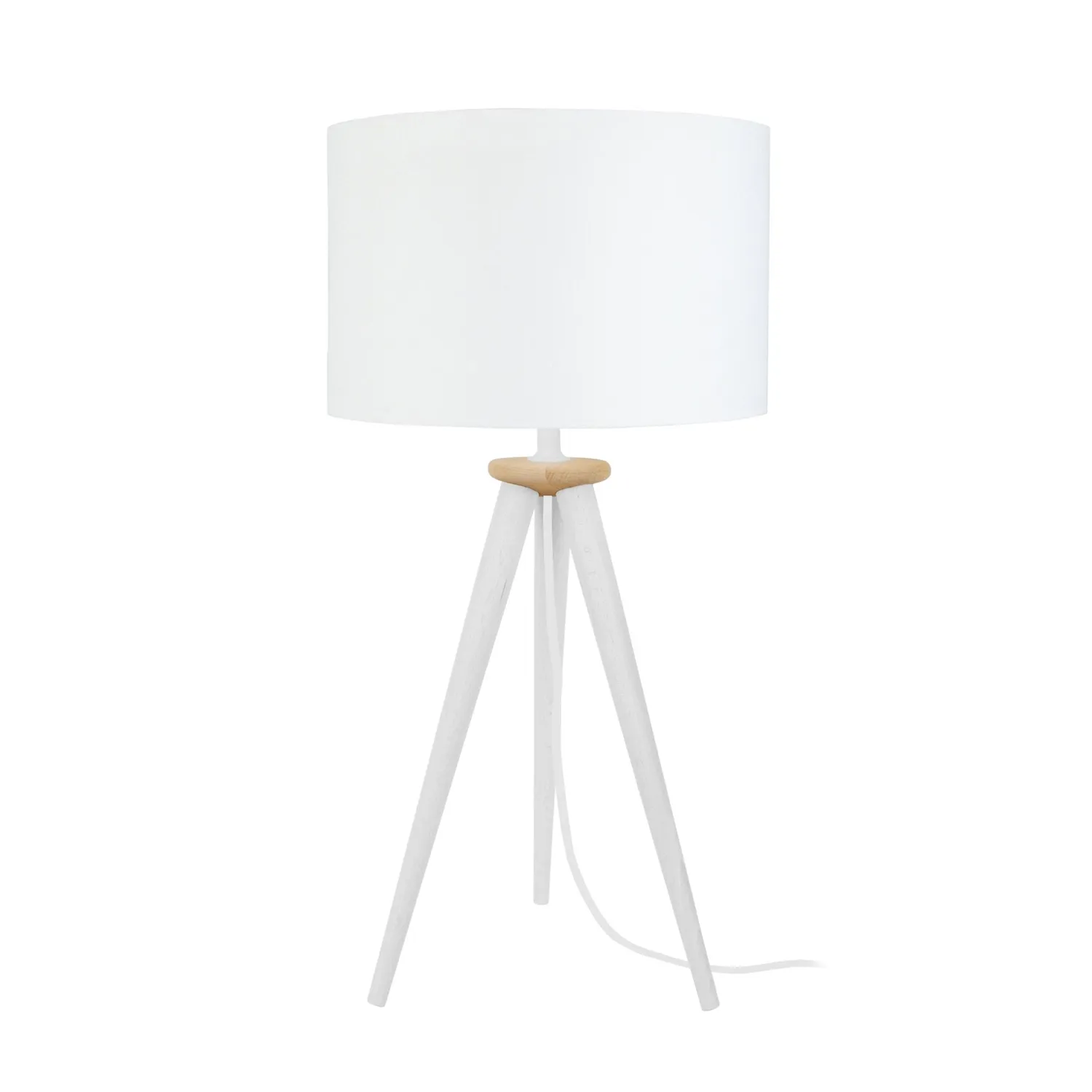 Tosel Arhus lampada tavolo treppiede bianco 54cm E27