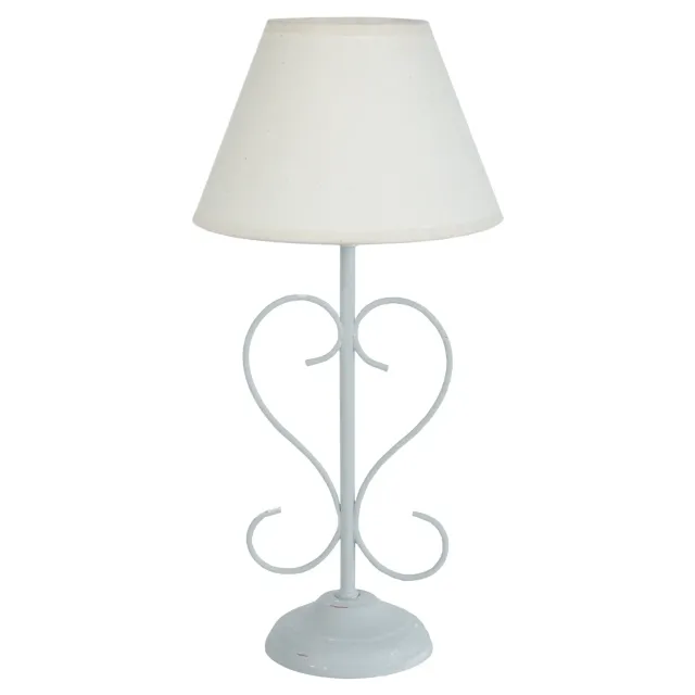 Tosel Belcastel lampada comodino metallo bianca ecrù