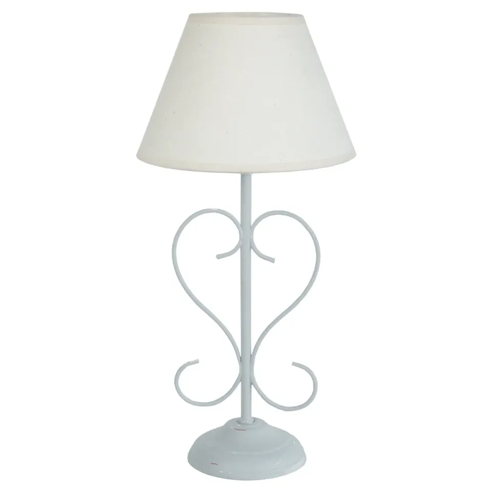 Tosel Belcastel lampada comodino metallo bianca ecrù