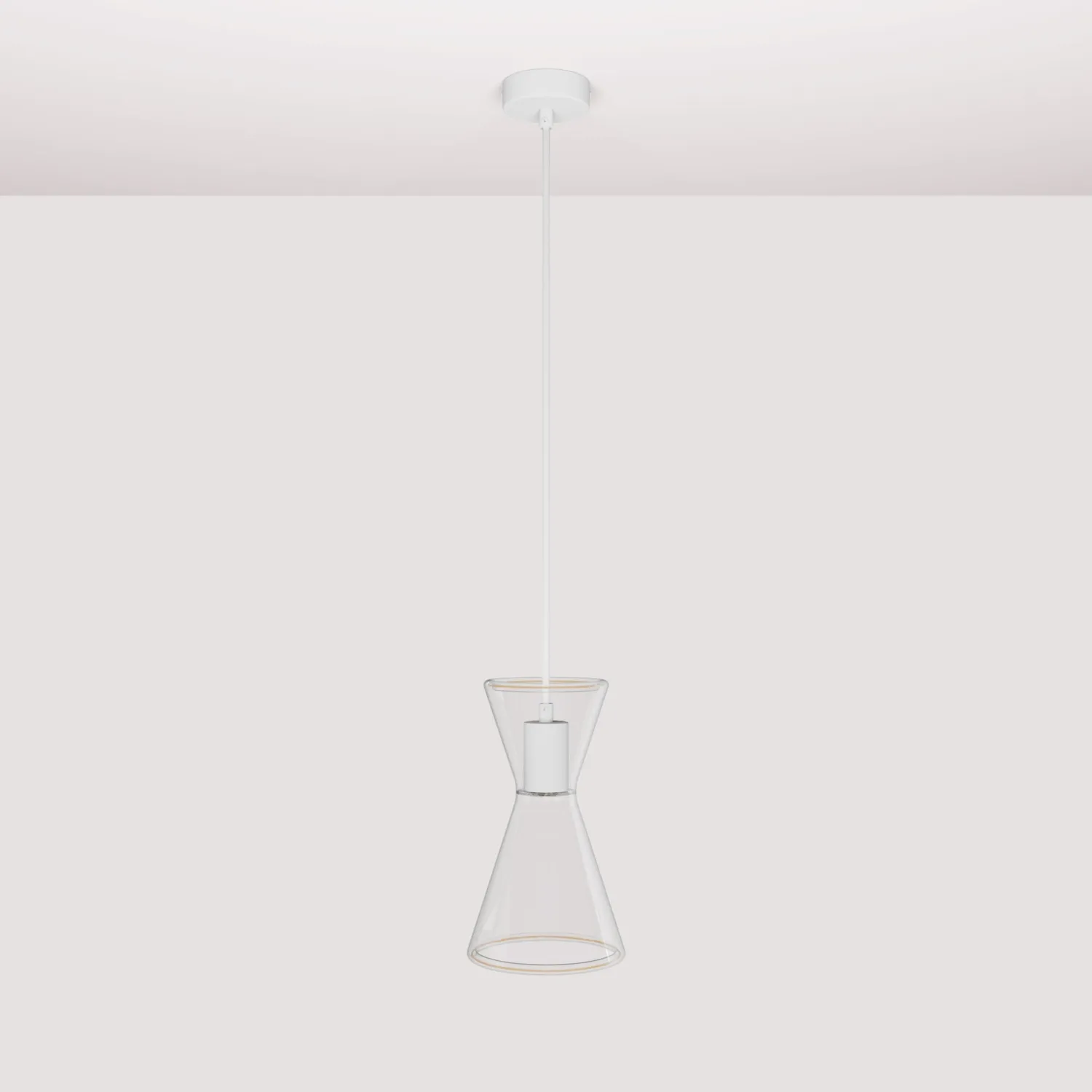 Creative Cables Ghost Doppio Cono sospensione bianco opaco con lampadina