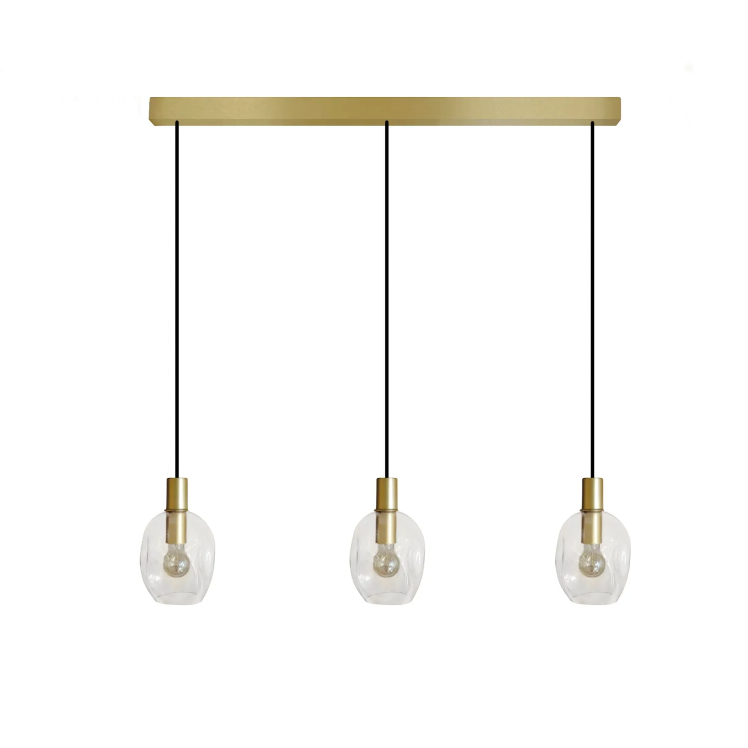 Tosel Vingolf Lampadario Barra Oro Vetro 70x120 cm