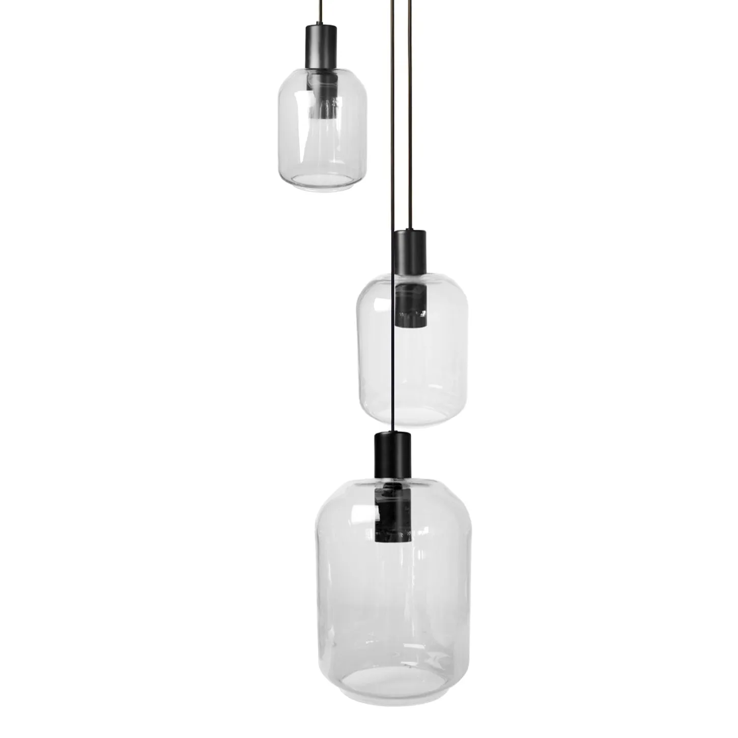 Tosel Svalbard Small lampadario rotondo nero vetro E27