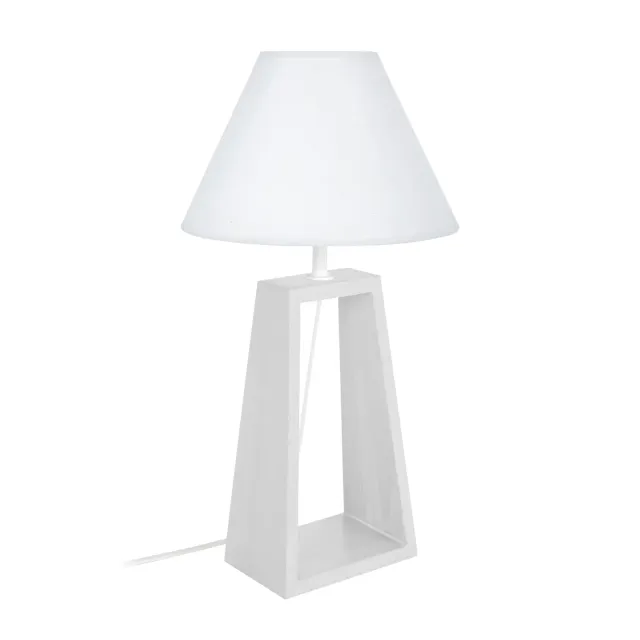 Tosel Mikelli Lampada da Tavolo Triangolo Legno Bianco 22x50 cm