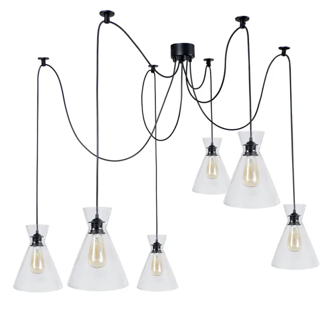 Tosel Krake lampadario metallo nero 6 luci