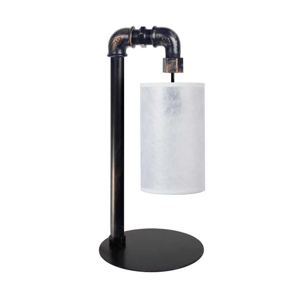 Tosel Hydraulik lampada tavolo nero-bianco 18x45 cm metallo