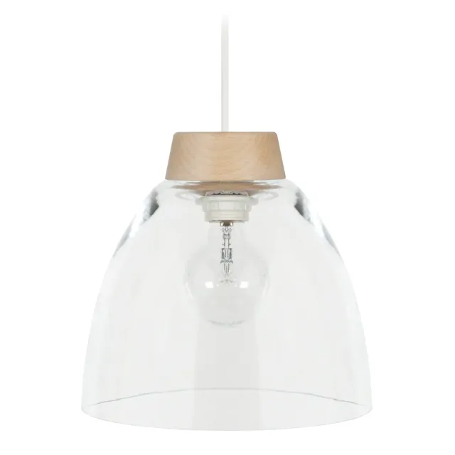 Tosel Nature sospensione legno vetro E27