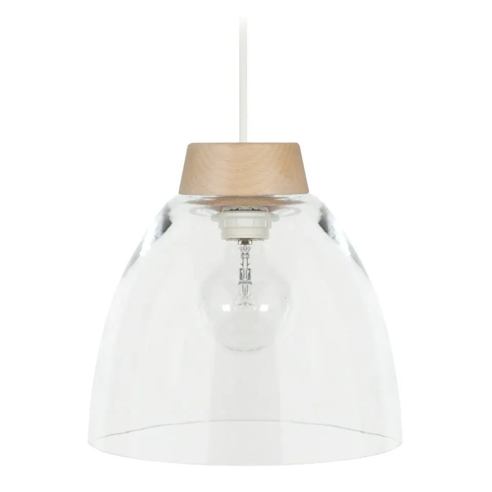 Tosel Nature sospensione legno vetro E27