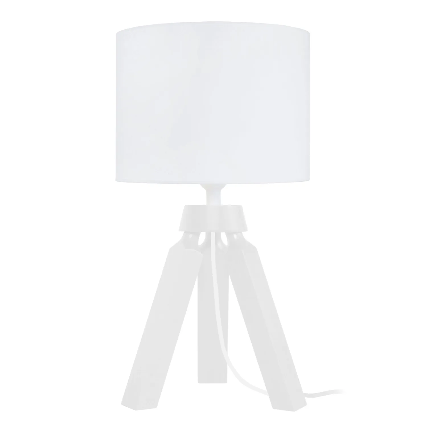 Tosel Gaby lampada da comodino treppiede naturale bianco 16x31cm