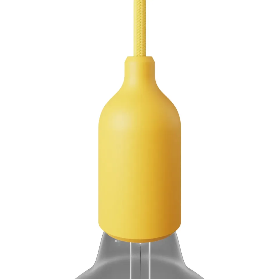 Creative Cables Kit portalampada E27 silicone giallo per lampadine a vista