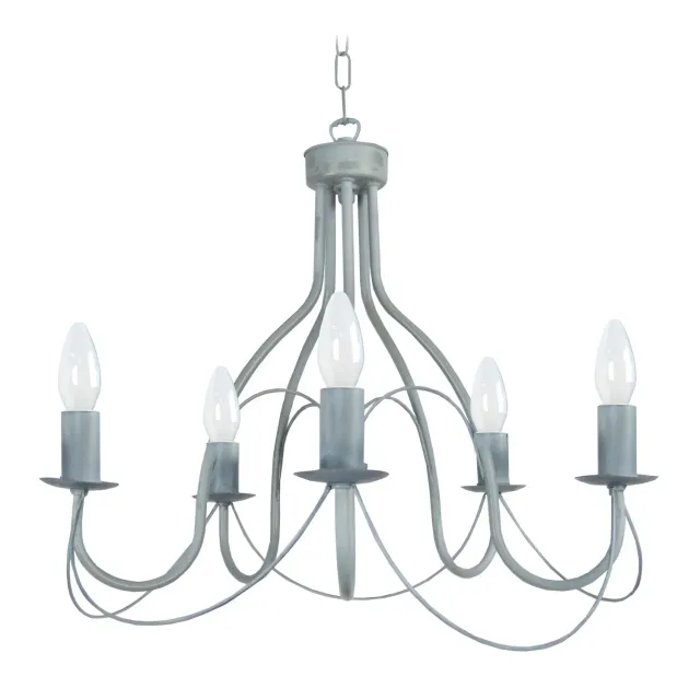 Tosel Provençale lampadario 5 luci grigio 64x80 cm