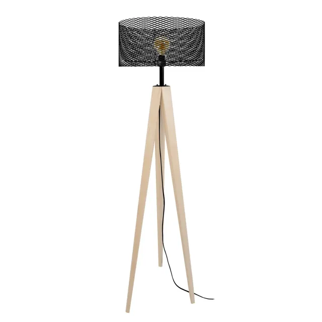 Tosel Adonis piantana colonna 160 cm nero metallo legno
