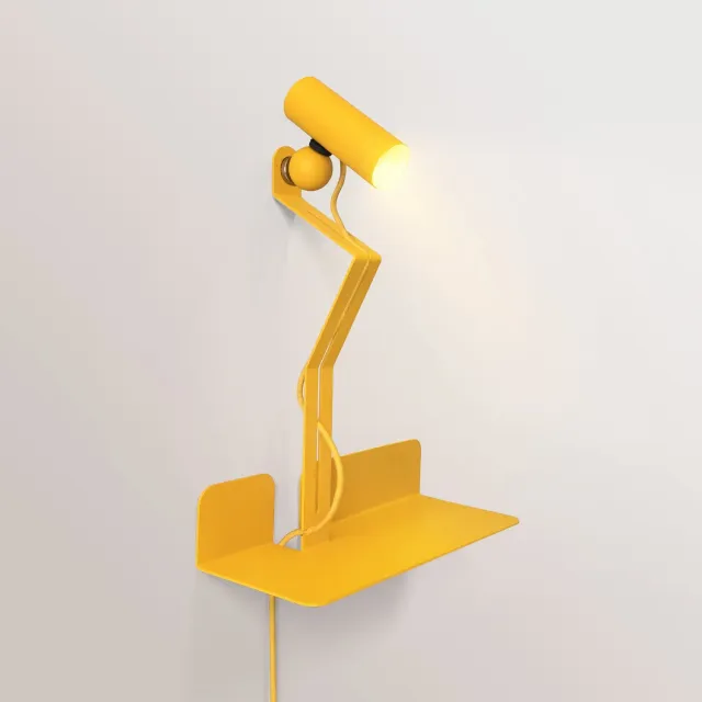 Creative Cables Murio Tubo lampada parete gialla con lampadina