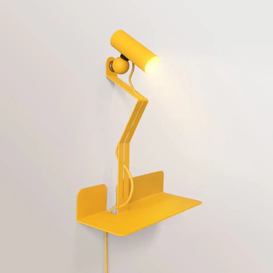 Creative Cables Murio Tubo lampada parete gialla con lampadina