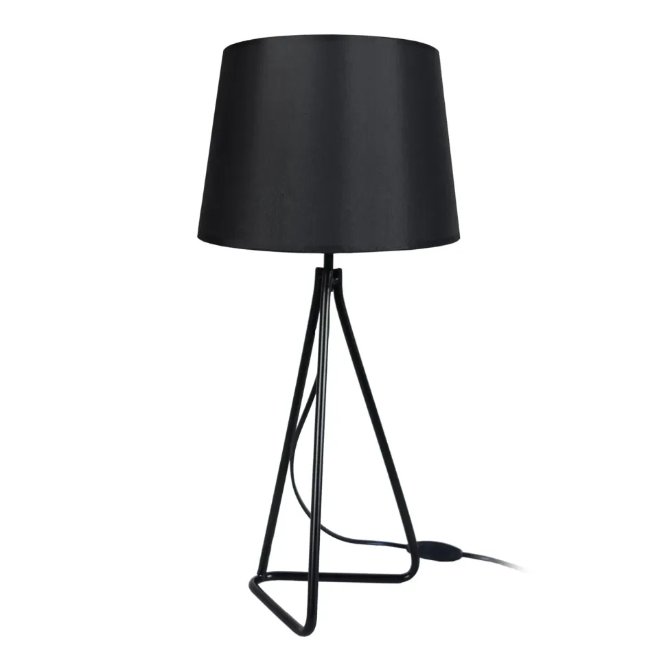 Tosel Pied Triangle lampada da tavolo nero-rame 30x54 cm