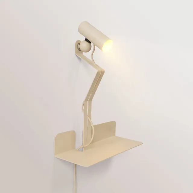 Creative Cables Filotto Murio Tubo applique panna con lampadina orientabile