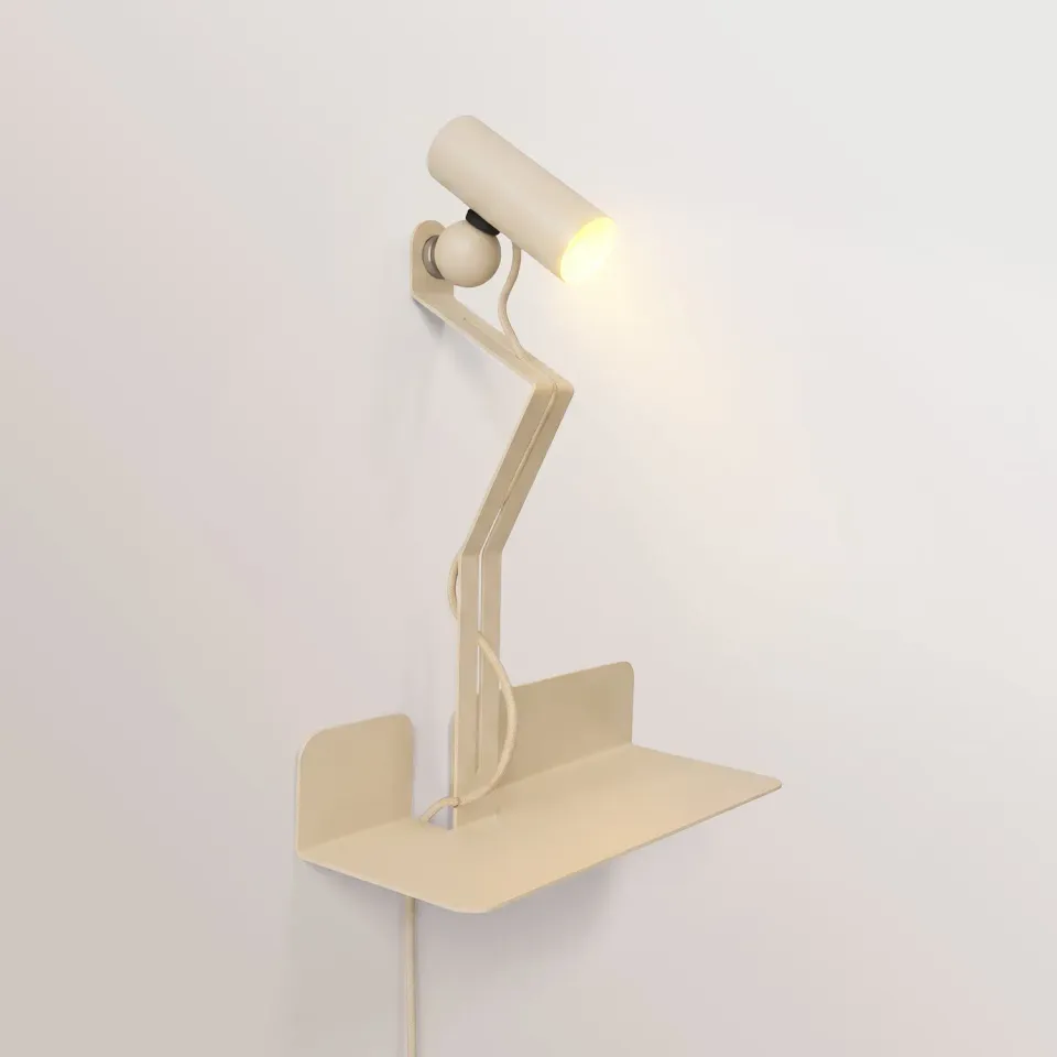 Creative Cables Filotto Murio Tubo applique panna con lampadina orientabile